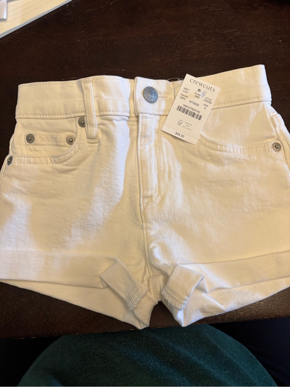 Crewcuts White Cuffed Denim Shorts